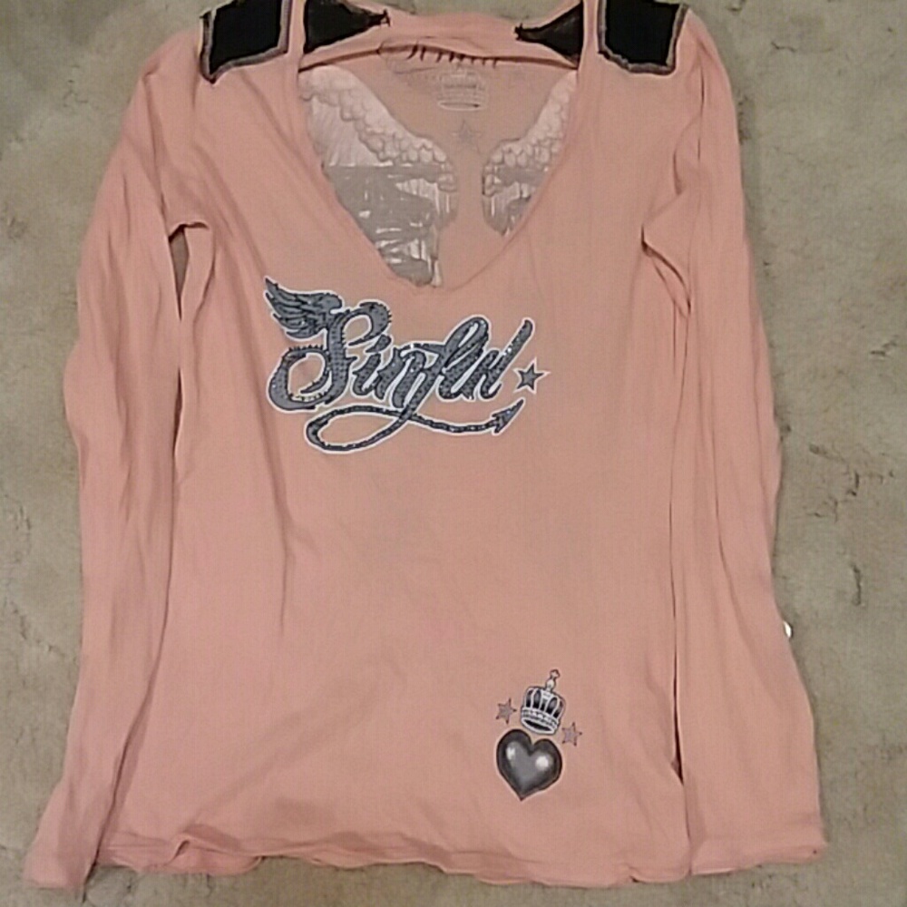Affliction lace shirt